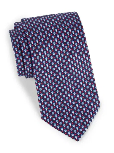 Ferragamo Men's Ping Pong Paddle Silk Tie | Thumbnail 1 Ferragamo Men's Ping Pong Paddle Silk Tie | Thumbnail 1