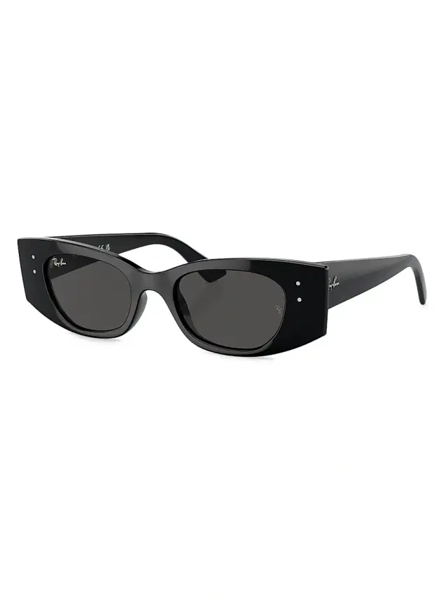 Ray-Ban Women's RB4427 Kat 49MM Rectangular Sunglasses - Black Dark Grey