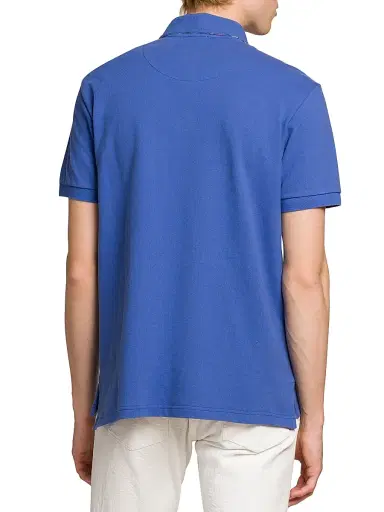 Etro Men's Piqué Cotton Polo Top - Cornflower | Thumbnail 5