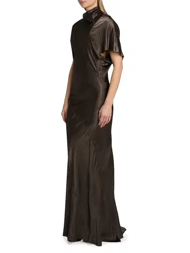 Rick Owens Women's Temple Seb Satin Draped Gown - Dark Dust - Size 2 | Thumbnail 4 Rick Owens Women's Temple Seb Satin Draped Gown - Dark Dust - Size 2 | Thumbnail 4