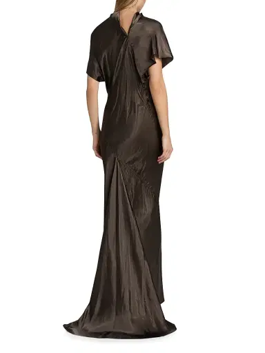 Rick Owens Women's Temple Seb Satin Draped Gown - Dark Dust - Size 2 | Thumbnail 5 Rick Owens Women's Temple Seb Satin Draped Gown - Dark Dust - Size 2 | Thumbnail 5