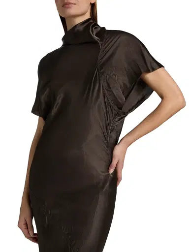 Rick Owens Women's Temple Seb Satin Draped Gown - Dark Dust - Size 2 | Thumbnail 6 Rick Owens Women's Temple Seb Satin Draped Gown - Dark Dust - Size 2 | Thumbnail 6