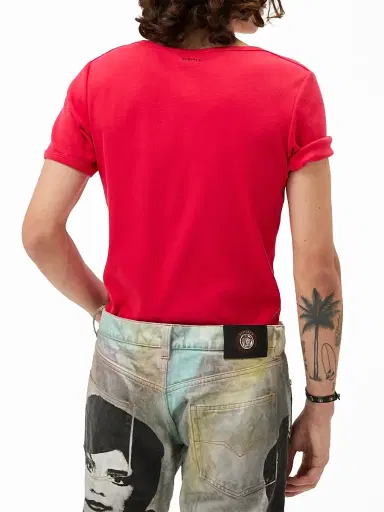 Versace Men's Stretch-Cotton T-Shirt - Bright Red - Size XL | Thumbnail 3