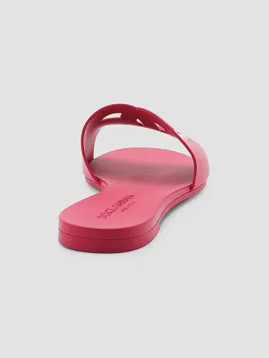 Dolce & Gabbana Women's Interlock Logo Rubber Slides - Fuschia - Size 9 Sandals | Thumbnail 3 Dolce & Gabbana Women's Interlock Logo Rubber Slides - Fuschia - Size 9 Sandals | Thumbnail 3