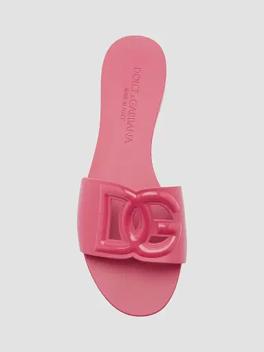 Dolce & Gabbana Women's Interlock Logo Rubber Slides - Fuschia - Size 9 Sandals | Thumbnail 5 Dolce & Gabbana Women's Interlock Logo Rubber Slides - Fuschia - Size 9 Sandals | Thumbnail 5