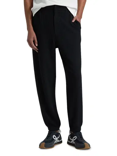 Emporio Armani Men's Textured Jersey Jogger Pants - Iconic Blue Navy | Thumbnail 3