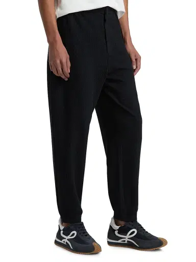 Emporio Armani Men's Textured Jersey Jogger Pants - Iconic Blue Navy | Thumbnail 4