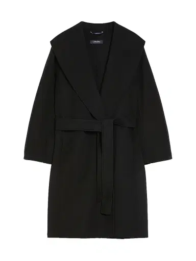 Max Mara Women's Double Faced Wool Robe Coat - Black - Size 4 | Thumbnail 1 Max Mara Women's Double Faced Wool Robe Coat - Black - Size 4 | Thumbnail 1