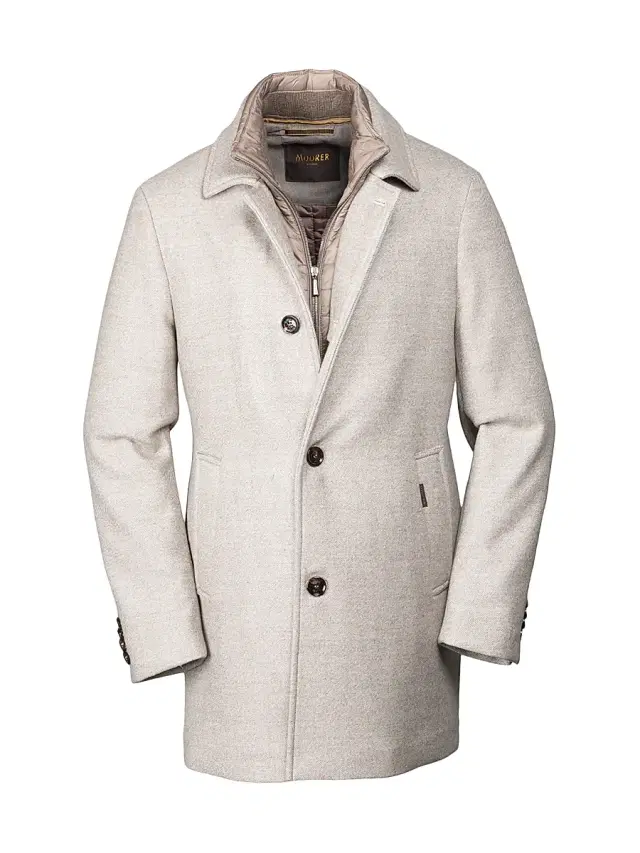 Moorer Men's Monferrato Wool Layered Topcoat - Avana