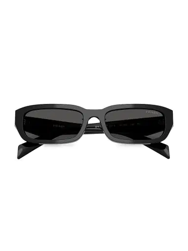 Prada Women's 53MM Rectangular Sunglasses - Dark Grey | Thumbnail 5 Prada Women's 53MM Rectangular Sunglasses - Dark Grey | Thumbnail 5