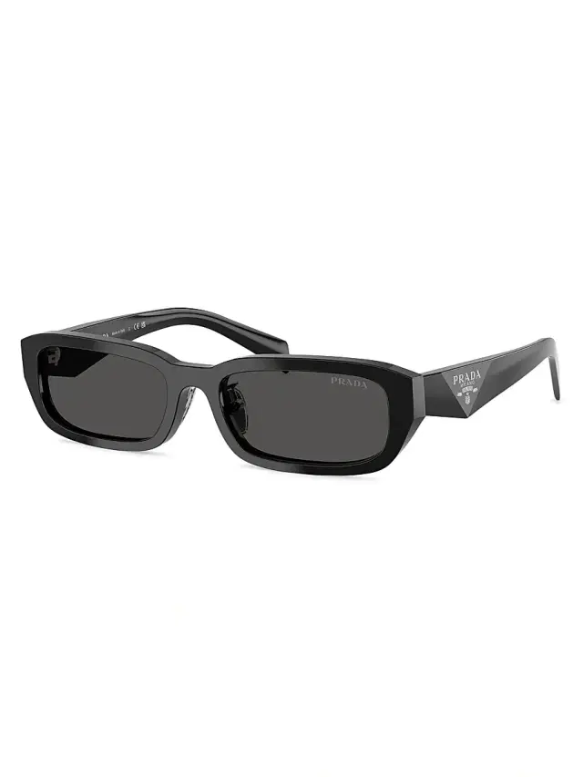 Prada Women's 53MM Rectangular Sunglasses - Dark Grey