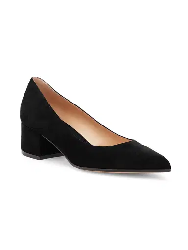 Gianvito Rossi Women's Piper 45MM Suede Block Heel Pumps - Black - Size 12 | Thumbnail 2 Gianvito Rossi Women's Piper 45MM Suede Block Heel Pumps - Black - Size 12 | Thumbnail 2