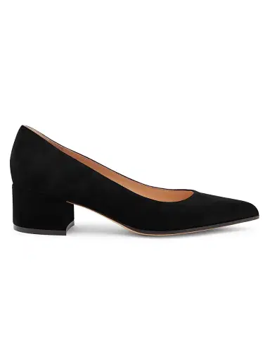 Gianvito Rossi Women's Piper 45MM Suede Block Heel Pumps - Black - Size 12 | Thumbnail 1 Gianvito Rossi Women's Piper 45MM Suede Block Heel Pumps - Black - Size 12 | Thumbnail 1