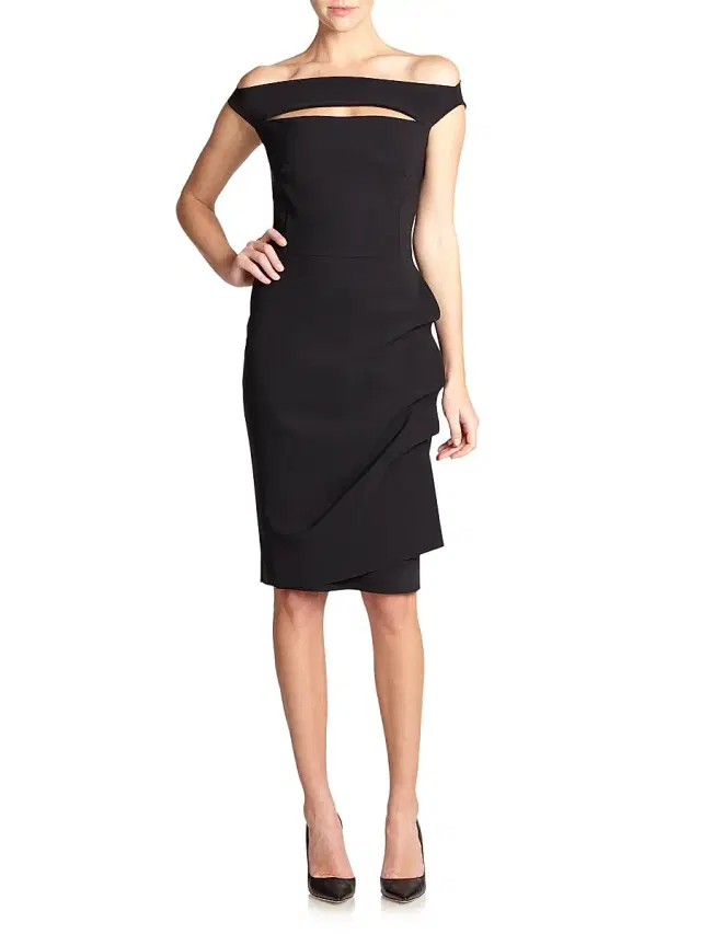 Chiara Boni La Petite Robe Women's Melania Short Off-The-Shoulder Dress - Black