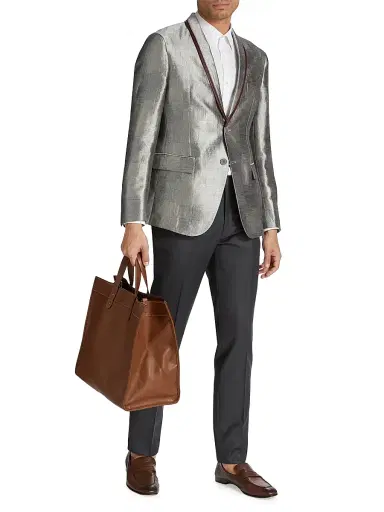 Giorgio Armani Men's GA Wool Trousers - Charcoal - Size 40 | Thumbnail 2