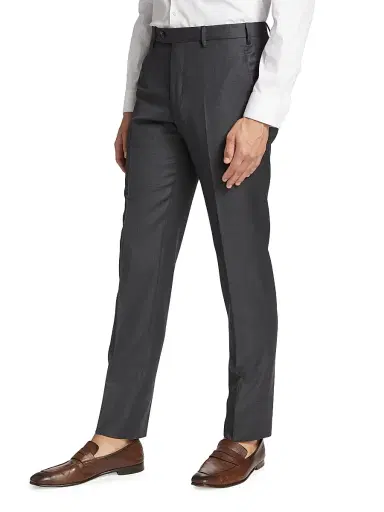 Giorgio Armani Men's GA Wool Trousers - Charcoal - Size 40 | Thumbnail 4