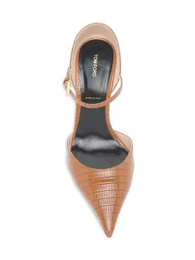 Tom Ford Women's Tejus 85MM Croc-Embossed Leather Mary Jane Pumps | Thumbnail 4 Tom Ford Women's Tejus 85MM Croc-Embossed Leather Mary Jane Pumps | Thumbnail 4