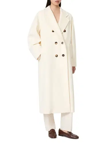 Max Mara Women's 101801 Icon Madame Wool Cashmere Double-Breasted Coat - White - Size 8 | Thumbnail 3