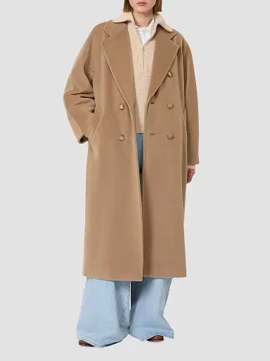 Max Mara Women's 101801 Icon Madame Wool Cashmere Double-Breasted Coat - Camel | Thumbnail 2
