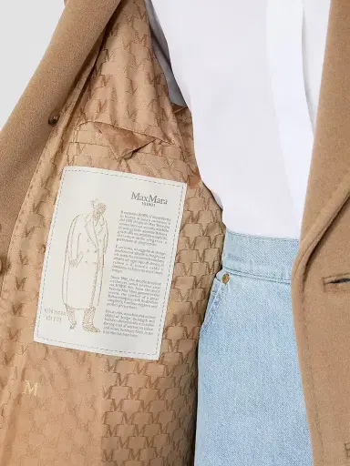 Max Mara Women's 101801 Icon Madame Wool Cashmere Double-Breasted Coat - Camel | Thumbnail 7