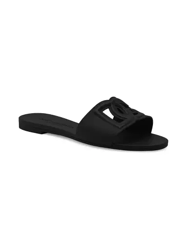 Dolce & Gabbana Women's Interlock Logo Rubber Slides - Black - Size 10 Sandals | Thumbnail 2 Dolce & Gabbana Women's Interlock Logo Rubber Slides - Black - Size 10 Sandals | Thumbnail 2