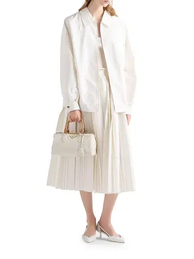 Prada Women's Small Leather Top-Handle Bag - White | Thumbnail 2 Prada Women's Small Leather Top-Handle Bag - White | Thumbnail 2