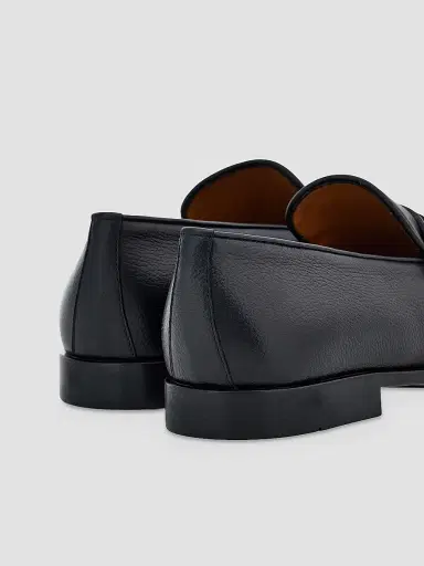 FERRAGAMO Men's Desio Leather Gancio Penny Loafers - Nero Leather | Thumbnail 6 FERRAGAMO Men's Desio Leather Gancio Penny Loafers - Nero Leather | Thumbnail 6