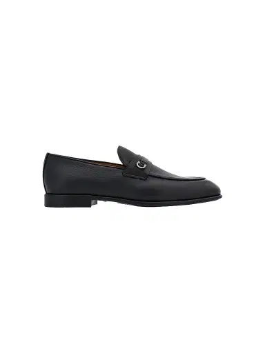 FERRAGAMO Men's Desio Leather Gancio Penny Loafers - Nero Leather | Thumbnail 1 FERRAGAMO Men's Desio Leather Gancio Penny Loafers - Nero Leather | Thumbnail 1