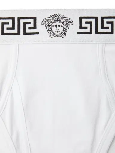 Versace Men's Greca Medusa Head Cotton Jersey Brief - Optical White - Size XL | Thumbnail 3 Versace Men's Greca Medusa Head Cotton Jersey Brief - Optical White - Size XL | Thumbnail 3