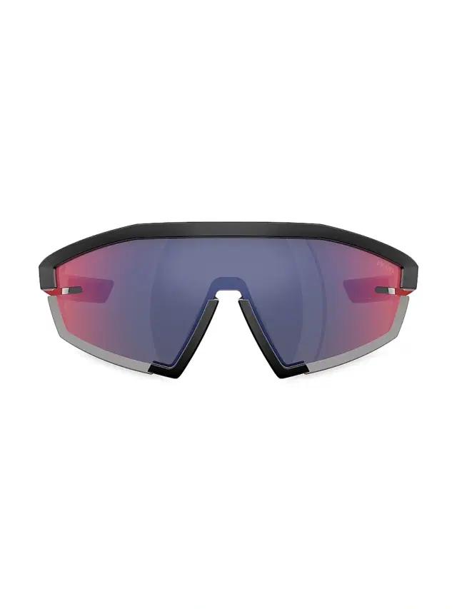 Prada Linea Rossa Men's Prada 0Ps 03Zs 144MM Sunglasses - Matte Black Red Mirror