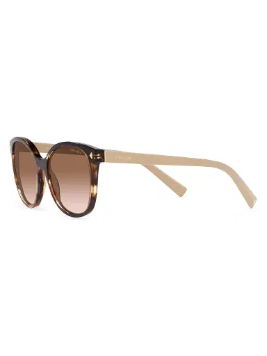 Prada Women's 53MM Round Sunglasses - Brown Tortoise | Thumbnail 4