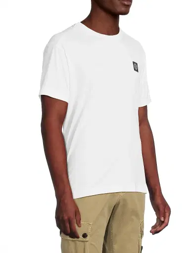 Stone Island Men's Cotton Crewneck T-Shirt - White - Size XXL | Thumbnail 4 Stone Island Men's Cotton Crewneck T-Shirt - White - Size XXL | Thumbnail 4