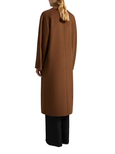 Max Mara Women's 101801 Icon Madame Wool Cashmere Double-Breasted Coat - Tobacco - Size 12 | Thumbnail 3