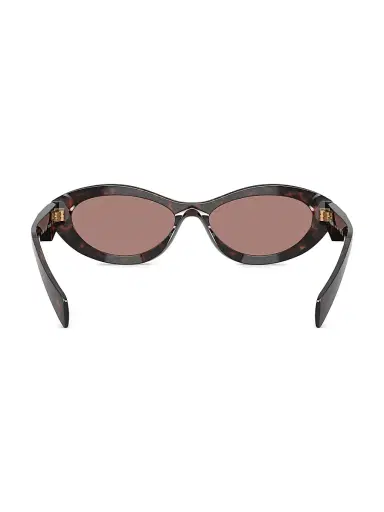 Prada Women's 53MM Geometric Sunglasses - Brown Havana | Thumbnail 4