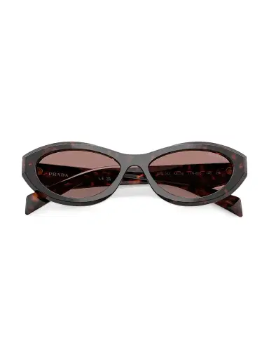 Prada Women's 53MM Geometric Sunglasses - Brown Havana | Thumbnail 5