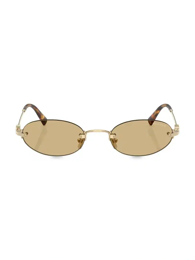 Miu Miu Women's 51MM Oval Sunglasses - Pale Gold