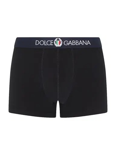 Dolce & Gabbana Men's Logo Cotton Boxer Briefs - Black - Size XL | Thumbnail 1 Dolce & Gabbana Men's Logo Cotton Boxer Briefs - Black - Size XL | Thumbnail 1
