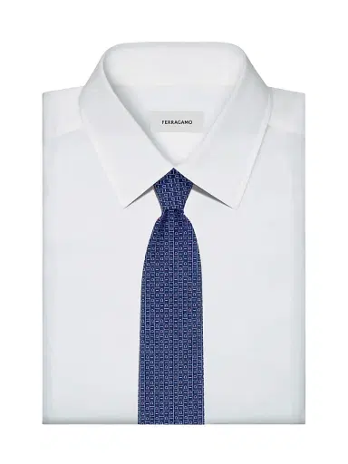 Ferragamo Men's Viva Silk Gancini Tie | Thumbnail 2