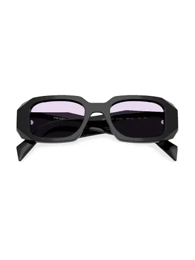 Prada Women's 51MM Rectangular Sunglasses - Purple Black | Thumbnail 4