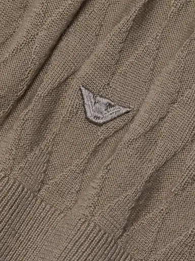 Emporio Armani Men's Diamond Virgin Wool Sweater - Tan - Size XXL | Thumbnail 7