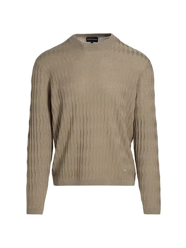 Men's Diamond Virgin Wool Sweater - Tan - Size XXL