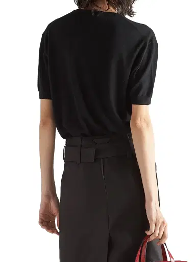 Prada Women's Cashmere Crew-Neck Sweater - Black | Thumbnail 3 Prada Women's Cashmere Crew-Neck Sweater - Black | Thumbnail 3