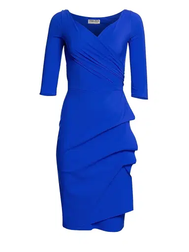 Chiara Boni La Petite Robe Women's Florian Side Ruffle Dress - Blue Klein - Size 14 | Thumbnail 1