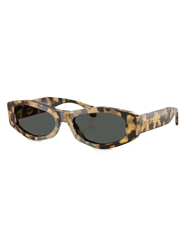 Versace Women's 54MM Oval Sunglasses - Havana Dark Grey