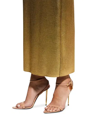 Tom Ford Women's Padlock 105MM Leather Point-Toe Ankle-Strap Sandals | Thumbnail 3 Tom Ford Women's Padlock 105MM Leather Point-Toe Ankle-Strap Sandals | Thumbnail 3