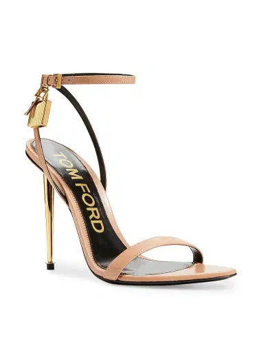 Tom Ford Women's Padlock 105MM Leather Point-Toe Ankle-Strap Sandals | Thumbnail 4 Tom Ford Women's Padlock 105MM Leather Point-Toe Ankle-Strap Sandals | Thumbnail 4
