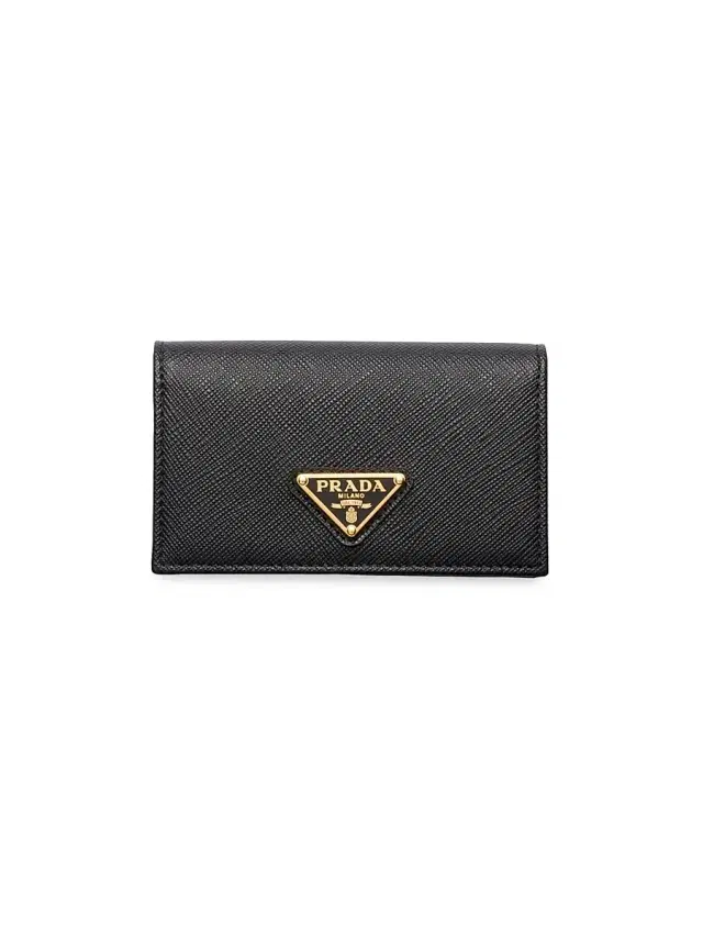 Prada Women's Saffiano Leather Card Holder - Charcoal