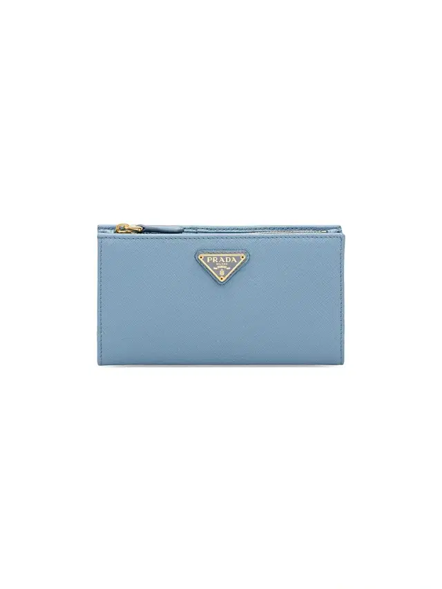 Women's  Saffiano Leather Wallet - Light Blue