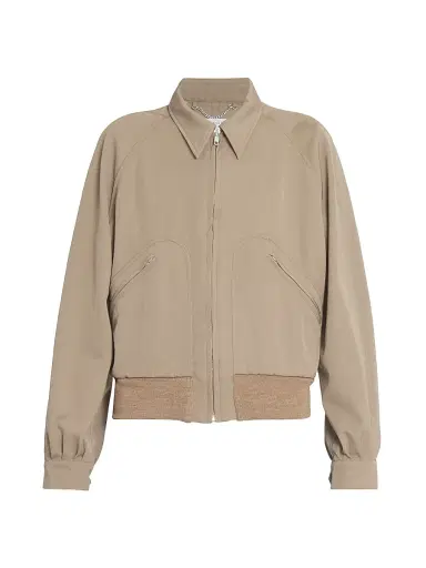Maison Margiela Women's Wool Gabardine Zip Jacket | Thumbnail 1 Maison Margiela Women's Wool Gabardine Zip Jacket | Thumbnail 1