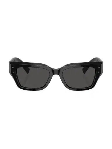 Dolce & Gabbana Women's 52MM Rectangular Sunglasses - Black Dark Grey | Thumbnail 2